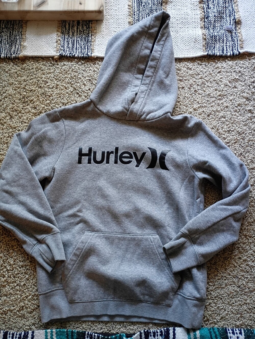 Hurley Gray Pullover Hoodie with Black Logo